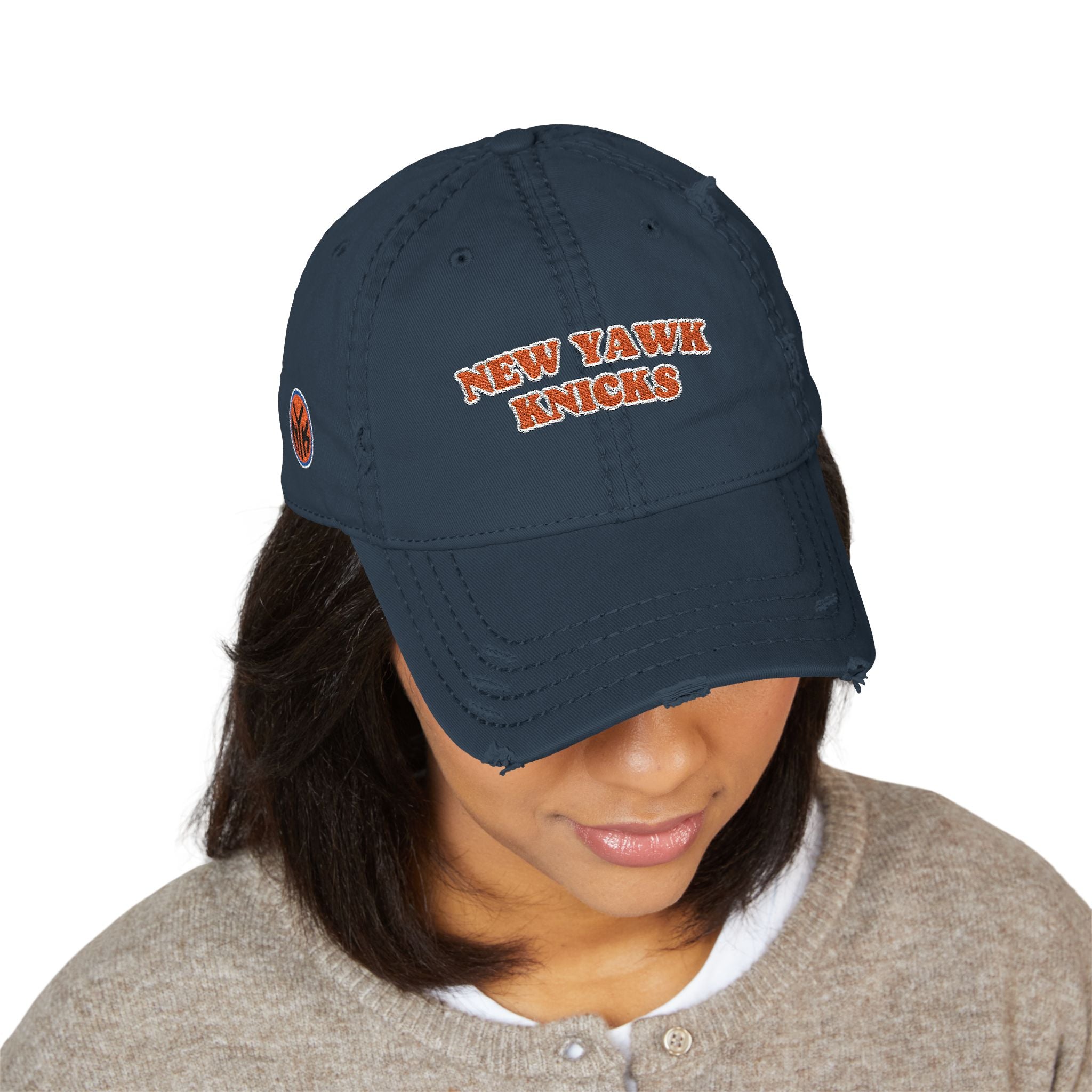 Distressed NYK Dad Hat – Yiddish Dad Hats